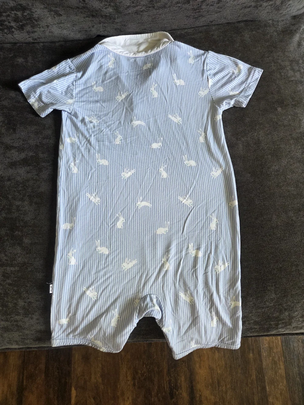 Little Sleepies Bunny Stripe Polo Romper 3T